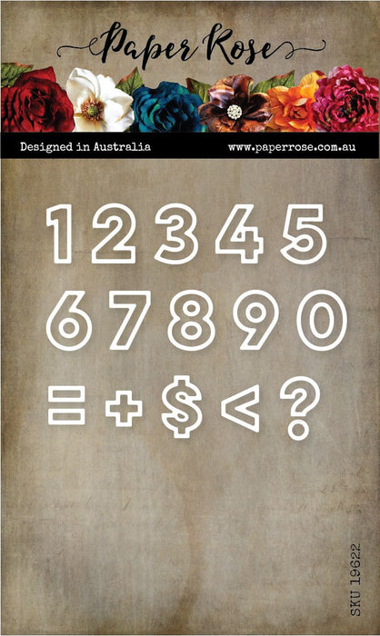 PAPER ROSE DIE OUTLINE NUMBERS - 19622