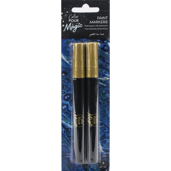 AMERICAN CRAFTS COLOR POUR MAGIC PAINT PEN 2/PKG GOLD - 357087