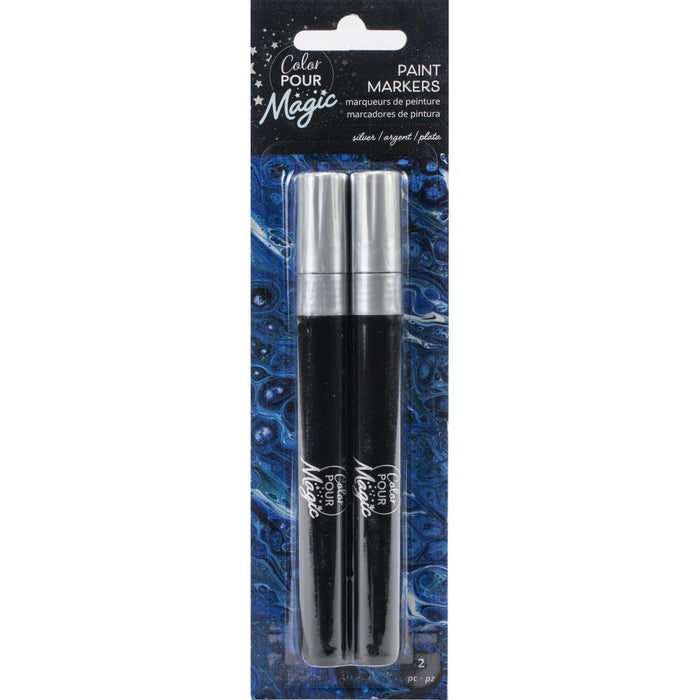 AMERICAN CRAFTS COLOR POUR MAGIC PAINT PEN 2/PKG SILVER - 357088