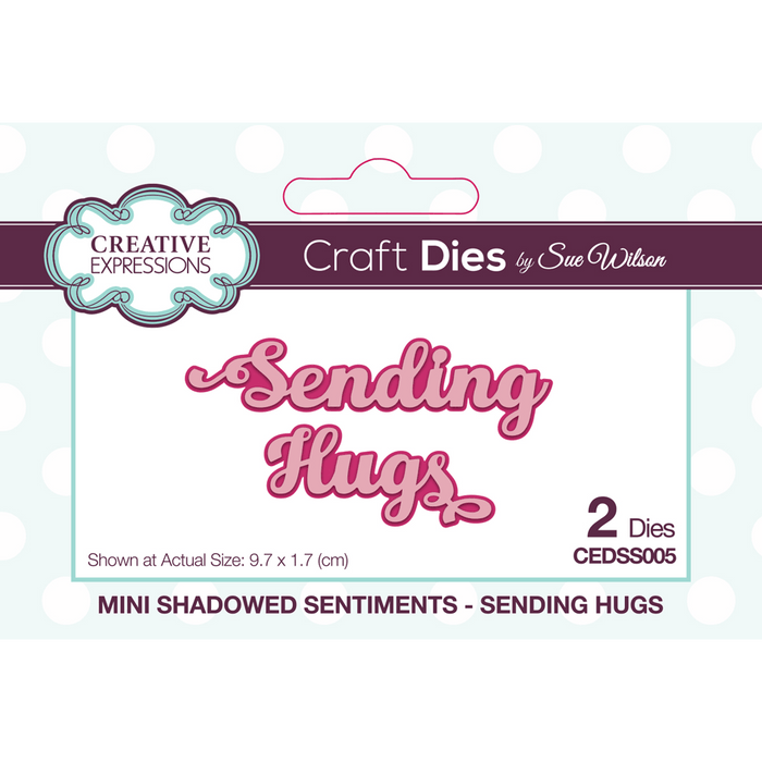 SUE WILSON MINI SHADOWED SENTIMENTS SENDING HUGS - CEDSS005