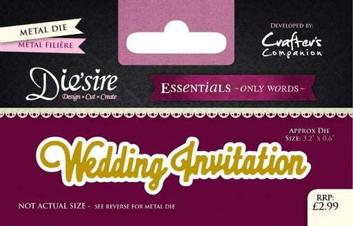 DIESIRE ESSENTIALS ON WORDS DIE  WEDDING INVITATION