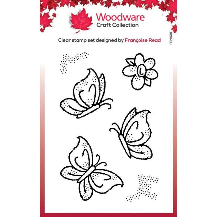 WOODWARE CLEAR SINGLES LITTLE BUTTERFLIES 3.8 IN X 2.6 IN ST - FRM029