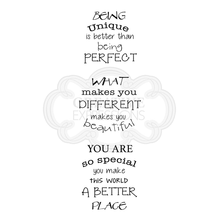 WOODWARE CLEAR SINGLES YOU ARE...... 8 IN X 2.6 IN STAMP - FRS334