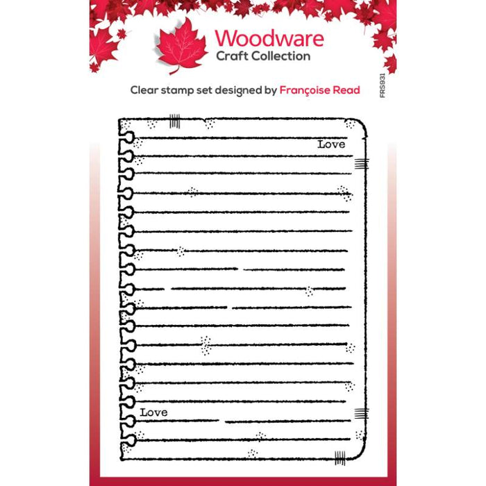 WOODWARE CLEAR SINGLES SCRAP NOTE BOOK PAGE 4 IN X 6 IN STAM - FRS931