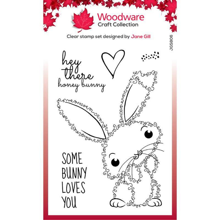 WOODWARE CLEAR SINGLES FUZZIE FRIENDS BELLA THE BUNNY 4 IN X - JGS806