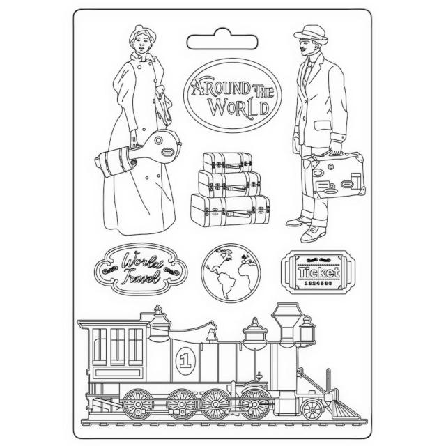 STAMPERIA SOFT MOULDS A5 - AROUND THE WORLD TRAIN - K3PTA5652