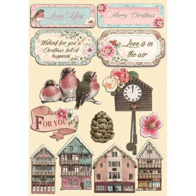 STAMPERIA WOODEN FRAME A5- SWEET WINTER VILLAGGIO - KLSP130