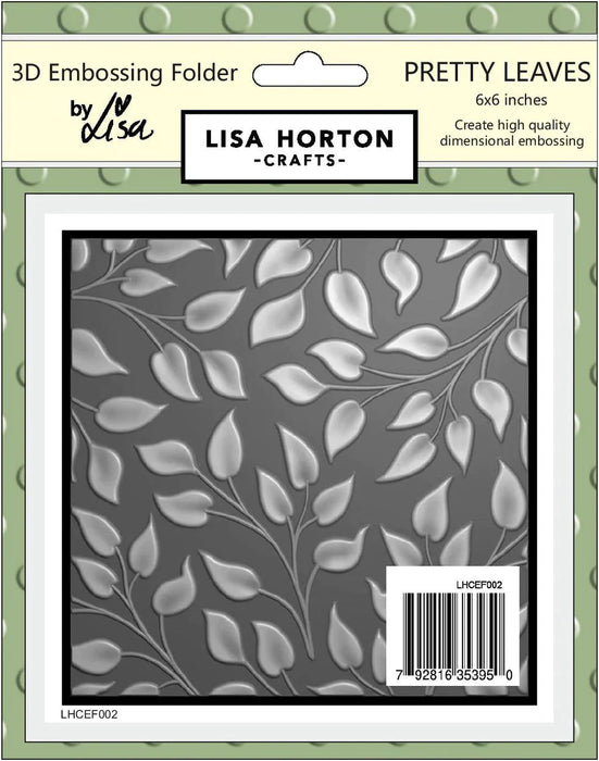 PRETTY LEAVES 6X6 3D EMBOSSING FOLDER - LHCEF002