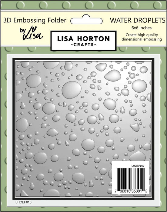 WATER DROPLETS 6X6 3D EMBOSSING FOLDER - LHCEF010