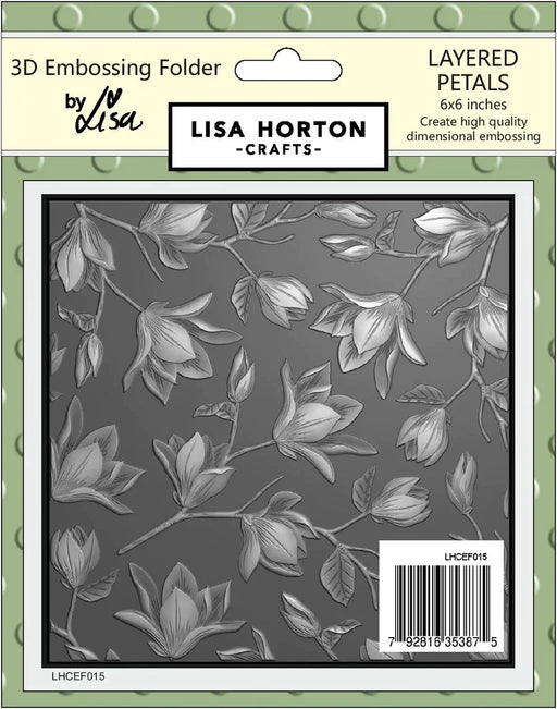 Lisa Horton Crafts - Slimline - 3D Embossing Folders - Petal Flourish Background