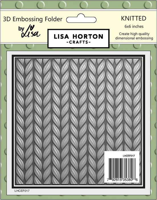 KNITTED 6X6 3D EMBOSSING FOLDER - LHCEF017