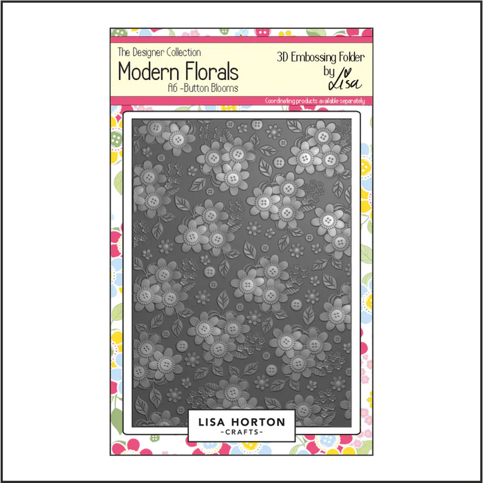 LISA HORTON CRAFTS MODERN FLORALS - BUTTON BLOOMS - A6 3D EM - LHCEF107