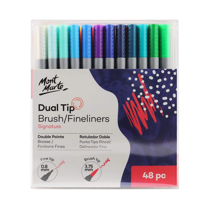 MM DAUL TIP BRUSH/FINELINERS 48PC - MMPM0024