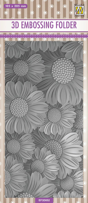 NELLIE'S CHOICE 3D EMBOSSING FOLDER SLIMLINE - MARIGOLDS - NEF3D052