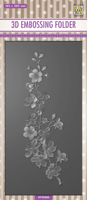 NELLIE'S CHOICE 3D EMBOSSING FOLDER SLIMLINE - BLOSSOM - NEF3D060