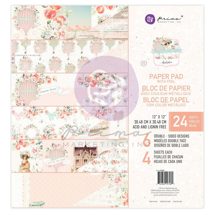 PRIMA PEACH TEA COLLECTION 12 X 12 PAPER PAD - P997489