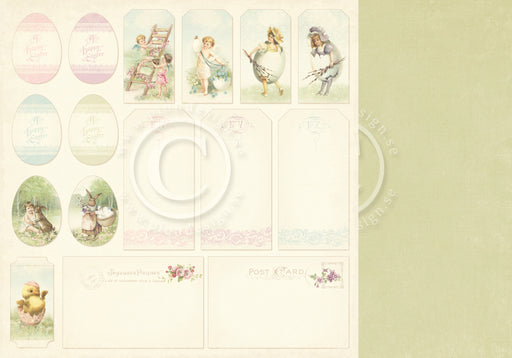 PION 12X12  EASTER GREETINGS TAGS