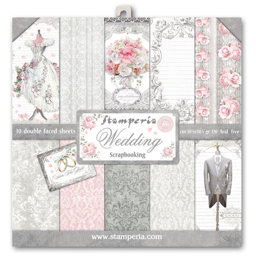 STAMPERIA 12X12 PAPER PACK  WEDDING