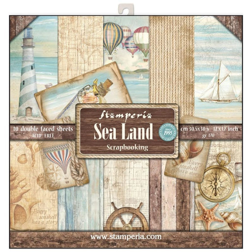 STAMPERIA 12X12 PAPER PACK SEA LAND