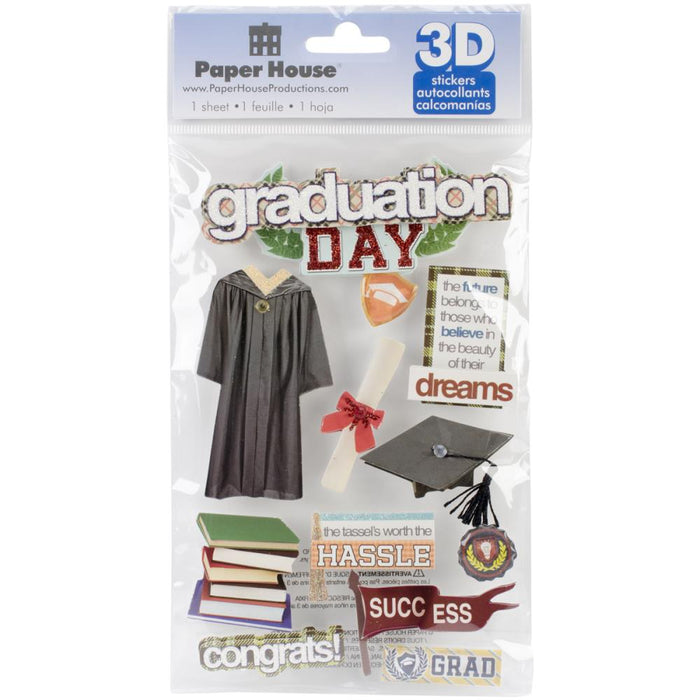 PAPER HOUSE 3D STICKER GRADUATION - STDM189E