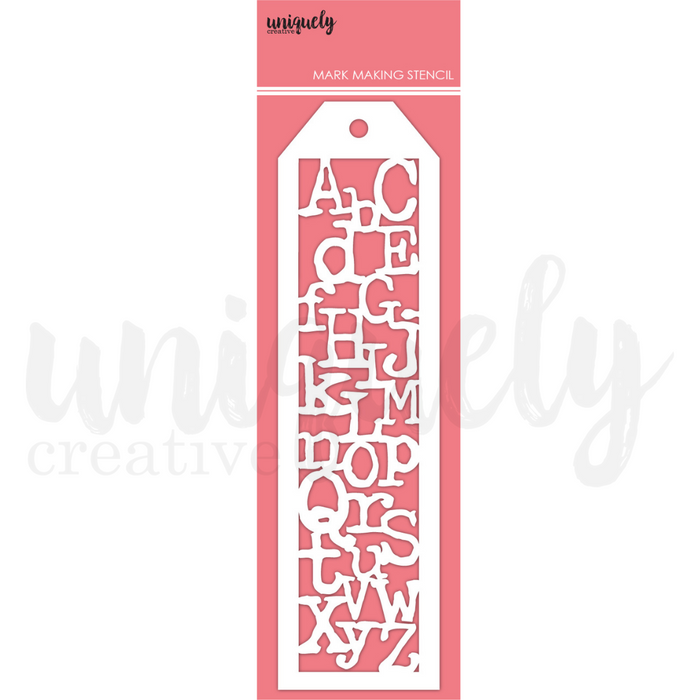 UNIQUELY CREATIVE STENCIL GRUNGY ALPHABET - UCMM1748