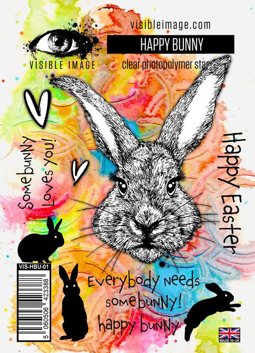 VISIBLE IMAGE PHOTOPOLYMER STAMP HAPPY BUNNY - VIS-HBU-01